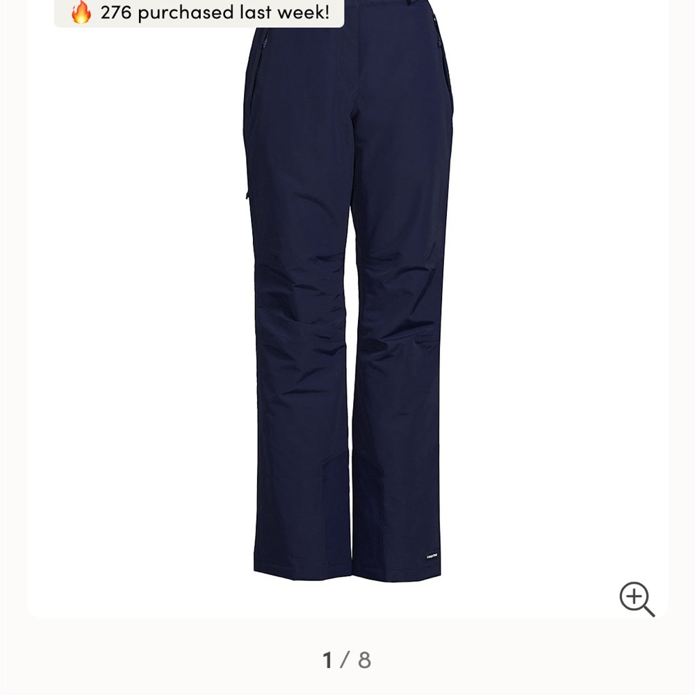 NWT Lands End Deep Sea Navy Blue Snow Pants
